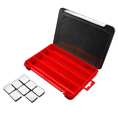 Osmond Caja de Aparejos de Pesca 12 Compartimentos Caja de Almacenamiento de Señuelos de Cebo de Pescado Caja de Almacenamiento de Plástico Caja Luya Accesorios de Pesca-Rojo