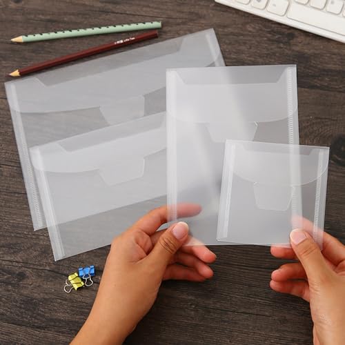 Image of LZBRDY 100 Pcs Clear Stamp and Dies Storage Pockets Transparent Envelope Cases for Cutting Dies Stencil