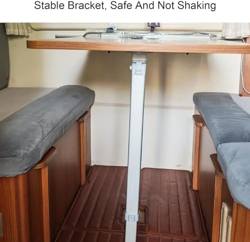 Yellow RV Folding Wall-Mount Table, Space-Saving Dining Table with 2 Cup Holders for Campers & Motorhomes, Portable and Sturdy Design for Outdoor Use