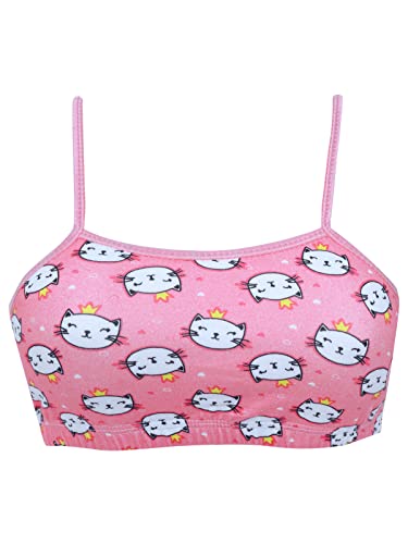 D'chica Cotton Girls Crop Cami Bralette Training Bras With Adjustable Straps & Single Front Layering For Teens - Pack Of 5 #TOP4