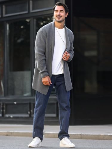 Men's Slim Fit Sweater Open Front Cardigan4