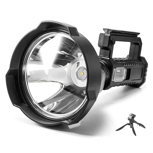 Lampe de poche à longue portée rechargeable IPX6 avec projecteur et trépied pour camping