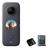 HogoR Insta360 One X2 I Action Camera Ultra-Bright Touch Screen I 4-Mic for 360° Audio Bundle with Lens Cleaning Cloth (One X2 with Battery and Lens Cleaning Cloth)