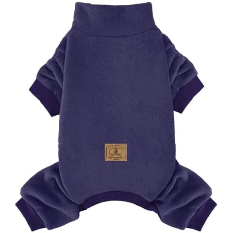 XPUDAC Fleece Dog Pajamas, Dog Winter Clothes for Small Medium Large Dogs Girl Warm Dog Sweater for Winter Christmas（Navy Blue-Medium Cover