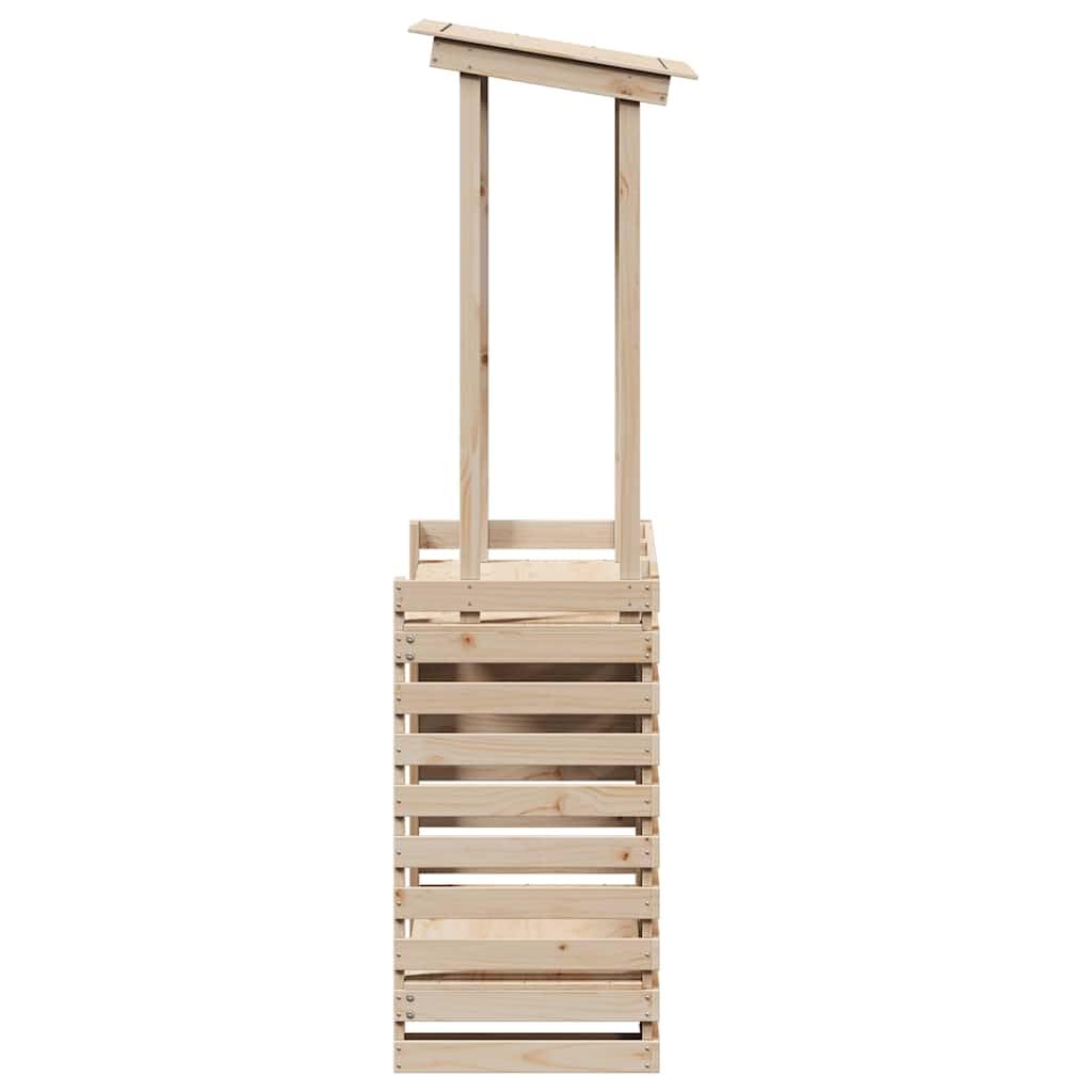 vidaXL Table de Bar d'extérieur et Toit 112,5x57x195,5 cm Bois Massif