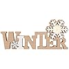 Didiseaon Christmas Wooden Tabletop Decoration Winter Words Snowflake Decor Standing Wood LED Sign for Christmas Party 114×48 inch
