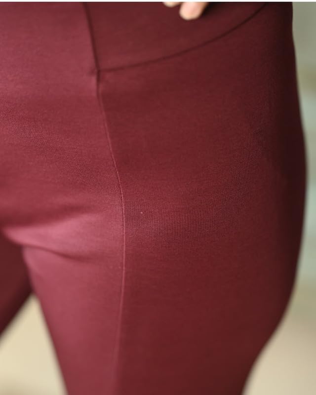 Image of Mlada Slim Fit Jeggings with Elastic Waist Band for Women Office Work Formal Wear Trousers Stretch Cotton Knit High Waist Skinny Fit Jeggings Lycra Pants Travel Comfort Jeggings
