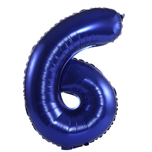 Image of YPSelected 32 Inch Large Foil Helium Number Balloon Birthday Wedding Party 0-9 (Navy Blue, 6)