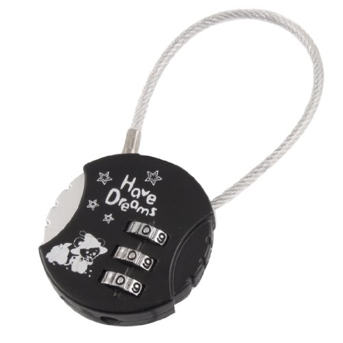 Image of Aexit Round 3 Padlocks & Hasps Digits Combination Password Lock Black Combination Padlocks for Suitcase