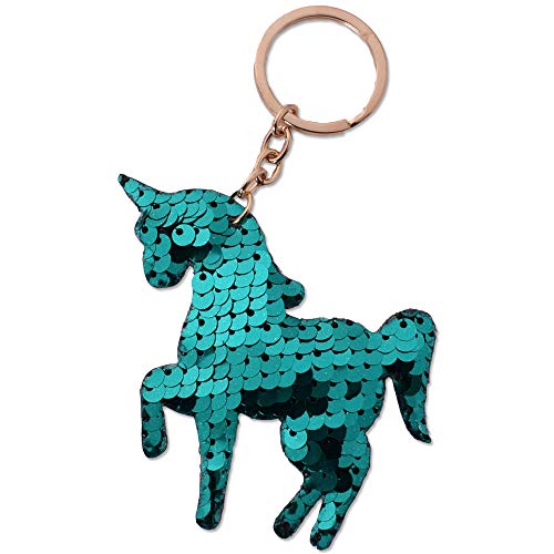 Foto von TE-Trend 12 Stück Einhorn Schlüsselanhänger Set – Glitzer Einhorn Anhänger mit Pailletten – Unicorn Keychain Pack – Mädchen Mitgebsel – Einhorn Glitzer Schlüsselring