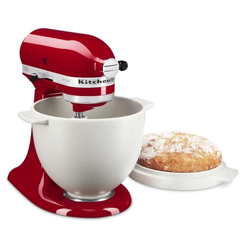 KitchenAid 5 Quart Ceramic Bread Bowl with Lid for all 4.5-5 Quart Tilt-Head Stand Mixers - KSM2CB5BGS