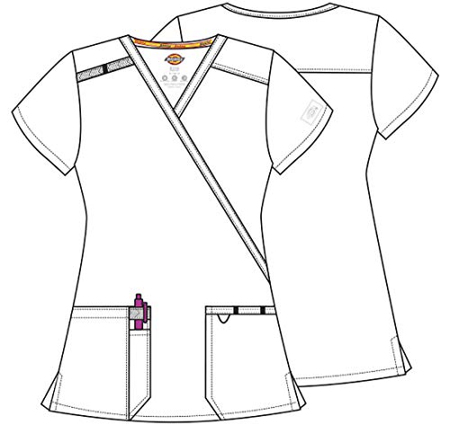 Dickies EDS Essentials, Mock Wrap Top Scrubs for Women with Four-Way Stretch and Moisture Wicking DK625, M, Black - image 7