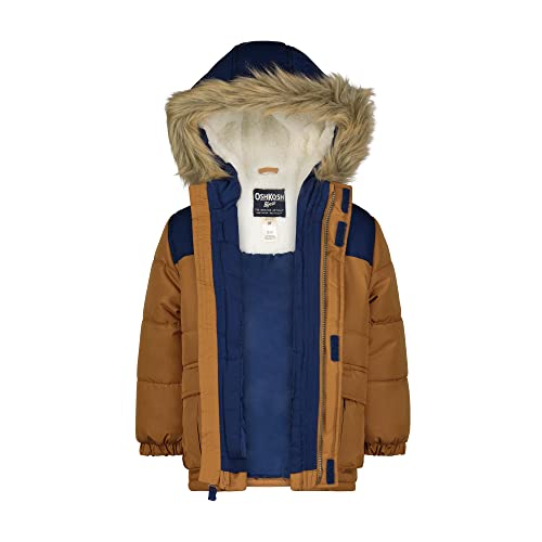 Oshkosh B'gosh Boys Ski Jacket And Snowbib Snowsuit Set, Tan, 7 #TOP1