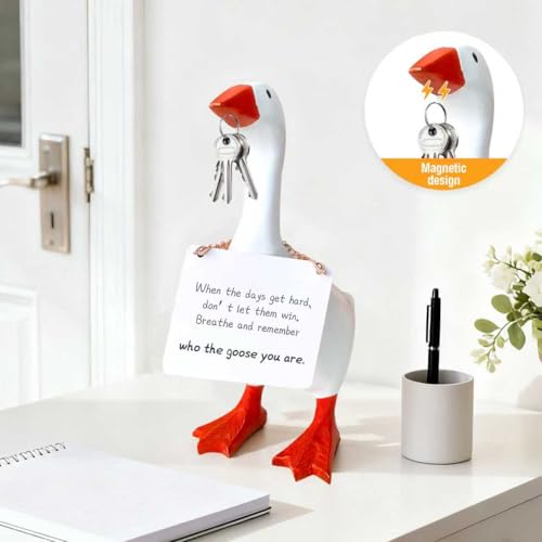 Estatua decorativa de ganso de 7 pulgadas para escritorio miniatura 5