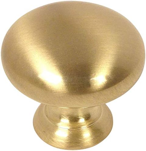 Cosmas 25 Pack 4950BB Brushed Brass Cabinet Hardware Round Mushroom Knob - 1-1/4" Diameter