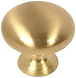 25 Pack - Cosmas 4950BB Brushed Brass Cabinet Hardware Round Mushroom Knob - 1-1/4' Diameter
