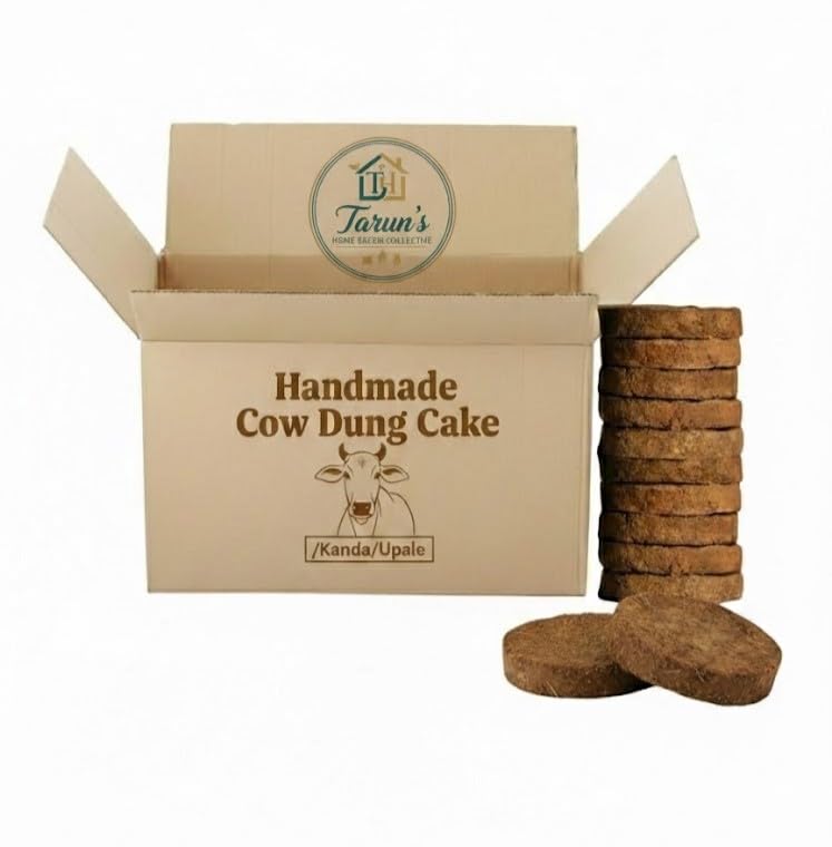 Tarun's 100% Pure Cow Dung Cakes, Handcrafted Natural Gobar Uple, Traditional Fuel for Havan Pooja, Home Decor (30, Round)-image-7