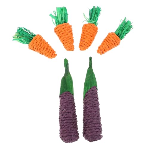 TOBBOMEY 6個 小動物用噛むおもちゃ 耐噛みモーラルトイ うさぎ モルモット ハムスター向け 歯の健康維持にで鮮やかな色合いの な歯固め