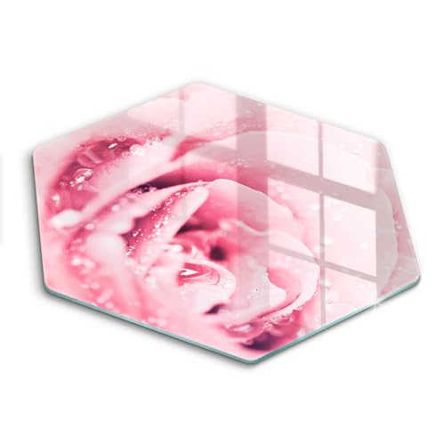 Planche à découper induction Wallfluent 40cm hexagonale Rosa Drops - 2