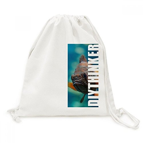 Toile Drawstring Backpack avec motif de poissons tropicaux pour voyage et sport