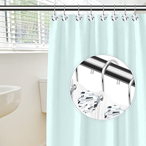 Raymall Acrylic Crystal Shower Curtain Hooks Set Of 12, Rhinestone Shower Curtain Rings Decorative Bling Rust Resistant Bath Hooks Decoration Of Bathroom (Transparent-Monarch) #TOP4