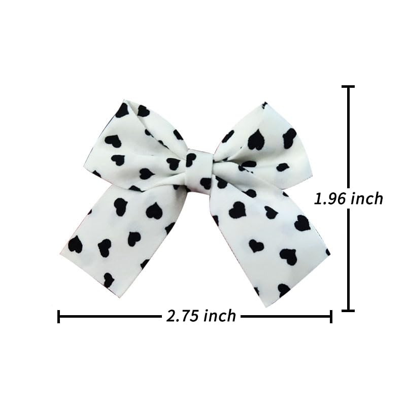4 pcs 2.75 inch Bow Hair Clips Women Hair Clips Children Girls Hair Clips Suede Hair Clips Fashion Bow Hair Accessories Multicolor Black White Cute Pink (2 White and 2 pink) image 3