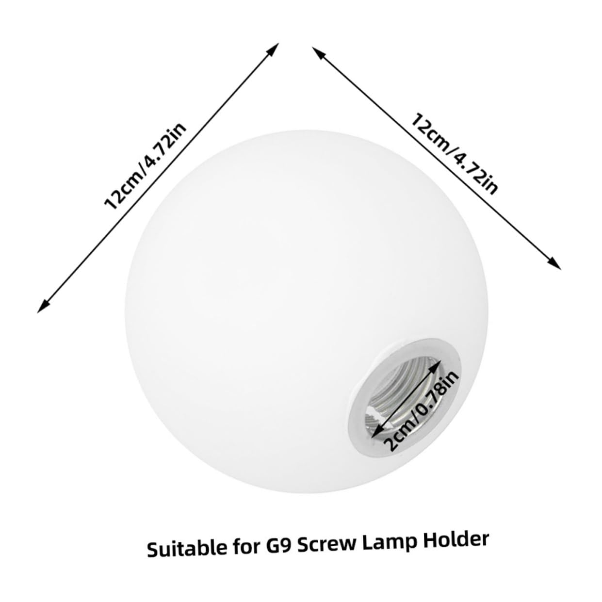 Operitacx Paralume in Vetro Bianco Opaco G9 Stile Europeo per Lampada da Soffitto, Design Delicato e Creativo, Facile da Installare per Soggiorno e Ambiente Domestico