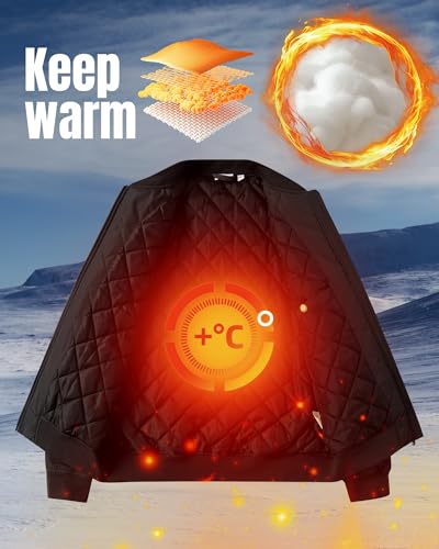 33,000ft Men's Bomber Jacket Waterproof Zip Up Windbreaker Quilted Padded Lightweight Warm Casual Spring Fall Winter Coat4