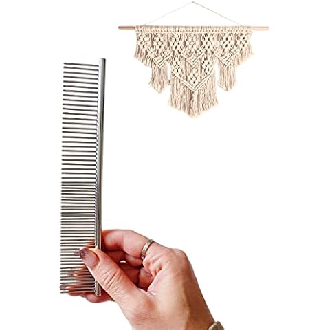 BOCHIKNOT Macrame Fringe Comb - Stainless Steel Arts & Crafts Comb For Fiber Macrame & Knotting - Macrame Tools for Cotton Cord Rope - Macrame Supplies Comb for Wall Hanging & Plant Hangers Cover