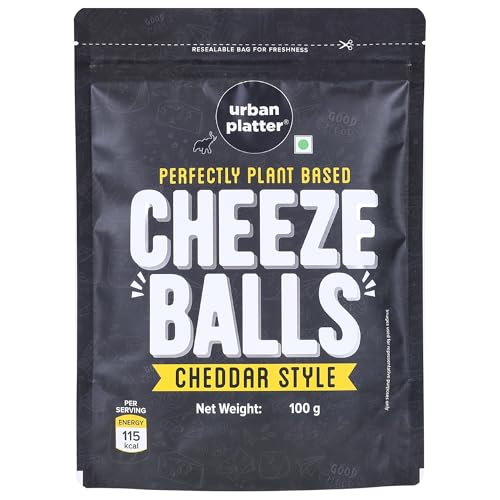 Image of Urban Platter Cheese Balls, 100 grams (Cheddar Flavour, Plant-Based Snack)