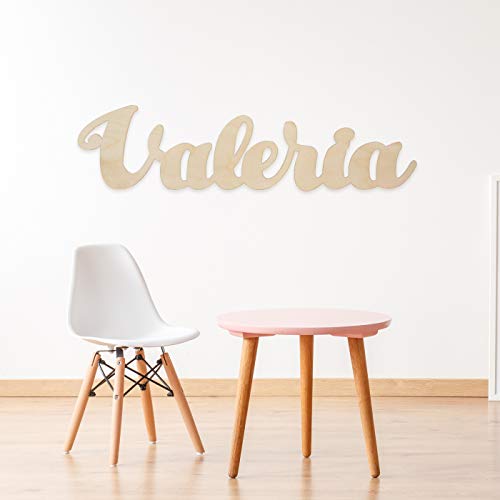 MONAMI - Nombre en Madera de Haya Personalizado. Dos Opciones de tamaño: 30cm y 60cm. Ideal para Decorar y Regalar Cover