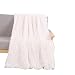 YOUSA Super Soft Shaggy Faux Fur Blanket Ultra Plush Decorative Throw Blanket 51''x63'', White