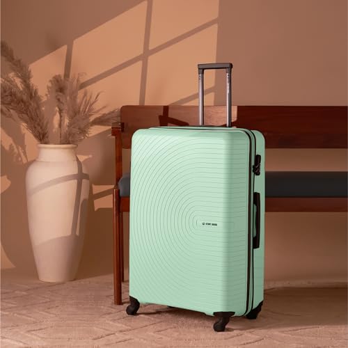 Image of Stony Brook Spinner Wheels by Nasher Miles Crescent Hard-Sided Polypropylene Check-in Luggage Pastel Green 24 Inch |65Cm Trolley Bag