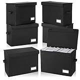 Chuangdi 6 Pcs Collapsible Comic Book Storage Boxes with Lid, 15.8 x 7.9 x 11.4 Inch Bin Container Holds 150 Comics (Black)