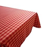Weavric Buffalo - Mantel Cuadrado a Cuadros, 85 x 85 Pulgadas, Lavable, sin Arrugas, sin Manchas, para Mesa de Buffet, Picnic al Aire Libre, Vacaciones, Navidad, Rosa Rojizo y Naranja