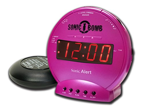 Geemarc Telecom S.A SBB500SSP-I Sonic Bomb Réveil Vibrant en Plastique et métal Rose Taille Unique