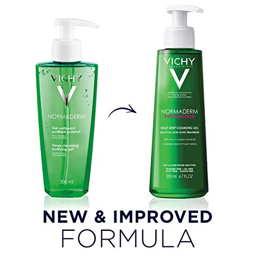 Image of Vichy Normaderm Deep Cleansing Gel, Acne Face Wash With Salicylic Acid (6. 2X4. 4X18. 4Cm)