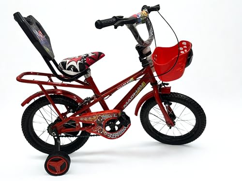 MADHAV BIKE Kids Bicycle 14T with Training Wheels for Age Upto 2-5 Years | Steek Frame | Tubeless Tyres | Water Bottle