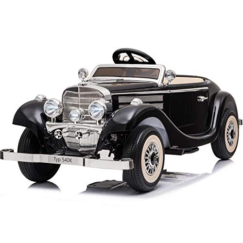 Image of sopbost Kids Ride On Car with Remote Control Compatible with Mercedes Benz 12V 14Ah Power Vehicles Wheels Parent-Child Max Load 220Ibs Ride on Toys Classic Electric Ride-on Car for Boys Girls, Black