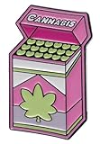 Cannabis Marijuana Weed Hemp CBD Pink Pack Cigarettes Clove Clover Smoke Smoking High 1.2' Enamel Pin Badge
