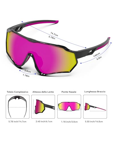 Beacool Occhiali Da Sole Sportivi Polarizzati Occhiali Da Ciclismo Anti-Uv400 Protezione Per Uomini Donne TR90 Corsa Pesca Ciclismo Baseball Golf - 2