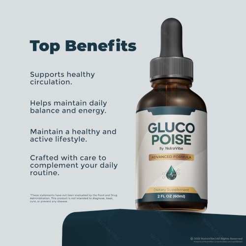 NutraVibe Gluco Poise Drops, 3 Pack (90 Servings) — view 7