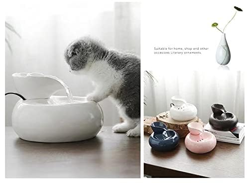 Fuente de agua eléctrica para gatos cerámica 1.3L miniatura 5