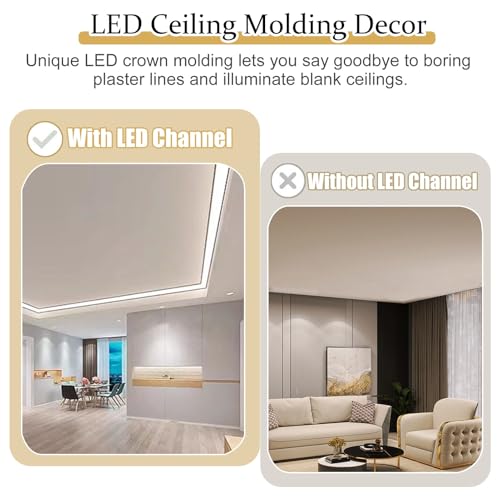 Corniche décorative pour éclairage indirect LED de chambre