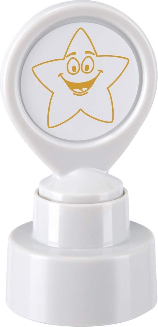 Colop Motivational Star Stamp - Gold Ink | 22mm Gold Star Reward School Stamper