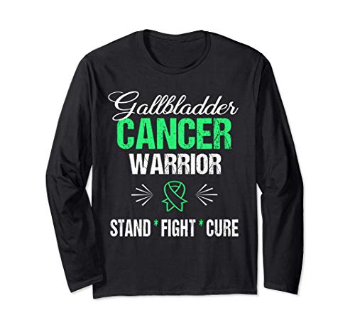Gallbladder Cancer Awareness Warrior Survivor TShirt Manga Larga