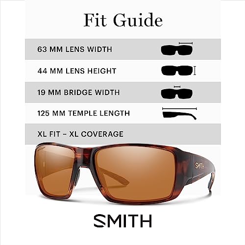 Image of SMITH Guide's Choice XL Sunglasses - Extra Large Performance Sports Active Sunglasses with Techlite Glass Lenses for Biking & More - For Men & Women - Tortoise + Polarchromic Copper Mirror Lenses
