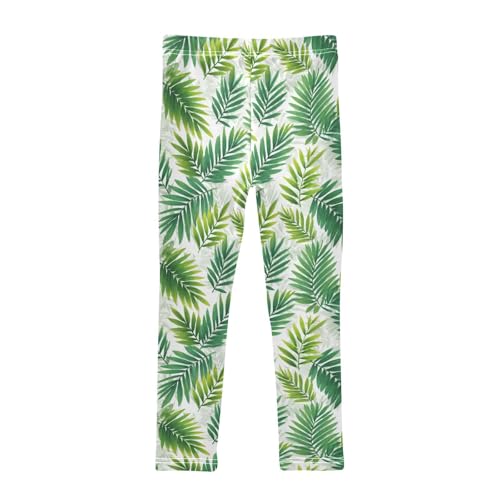 Girls Leggings Tropical Palm Leaves Soft Toddler Leggings for Girls Kids Pants Size 4T-10T2