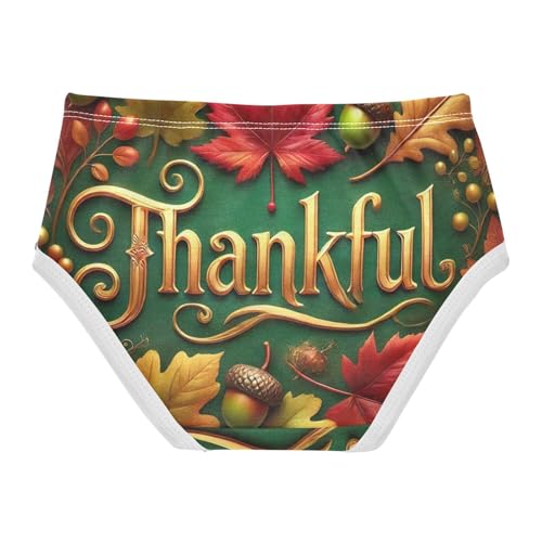 Cotton Toddler Girls Underwear Thankful Fall Green Girl Panties Cute Animal Briefs Girls Undies 2t2