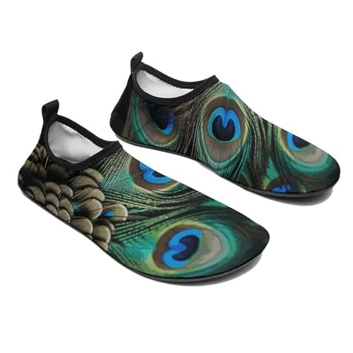 Water Shoes for Women Men Swim Beach Shoes Quick Dry Barefoot Aqua Shoes Peacock Feather Sport Shoes Hiking Shoes4